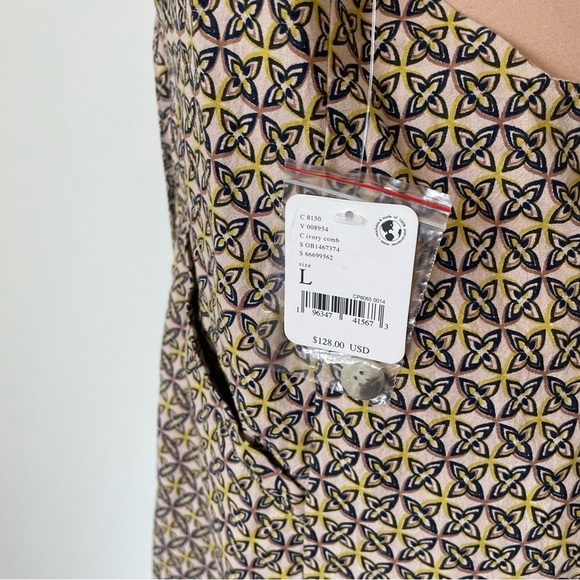 Free People Louie Blazer Halter Ivory Combo Printed Cotton Mini Dress NWT Size L - Picture 8 of 11